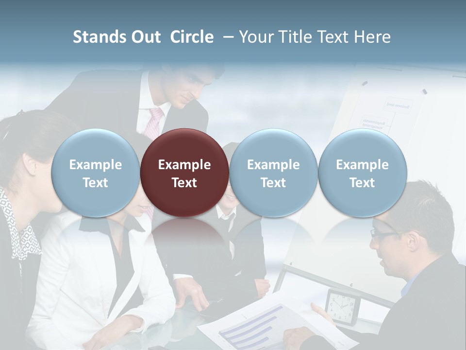 A Group Of Business People Looking At A Presentation PowerPoint Template