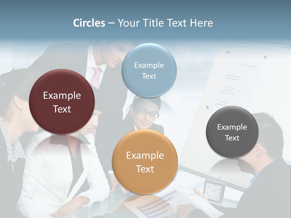 A Group Of Business People Looking At A Presentation PowerPoint Template