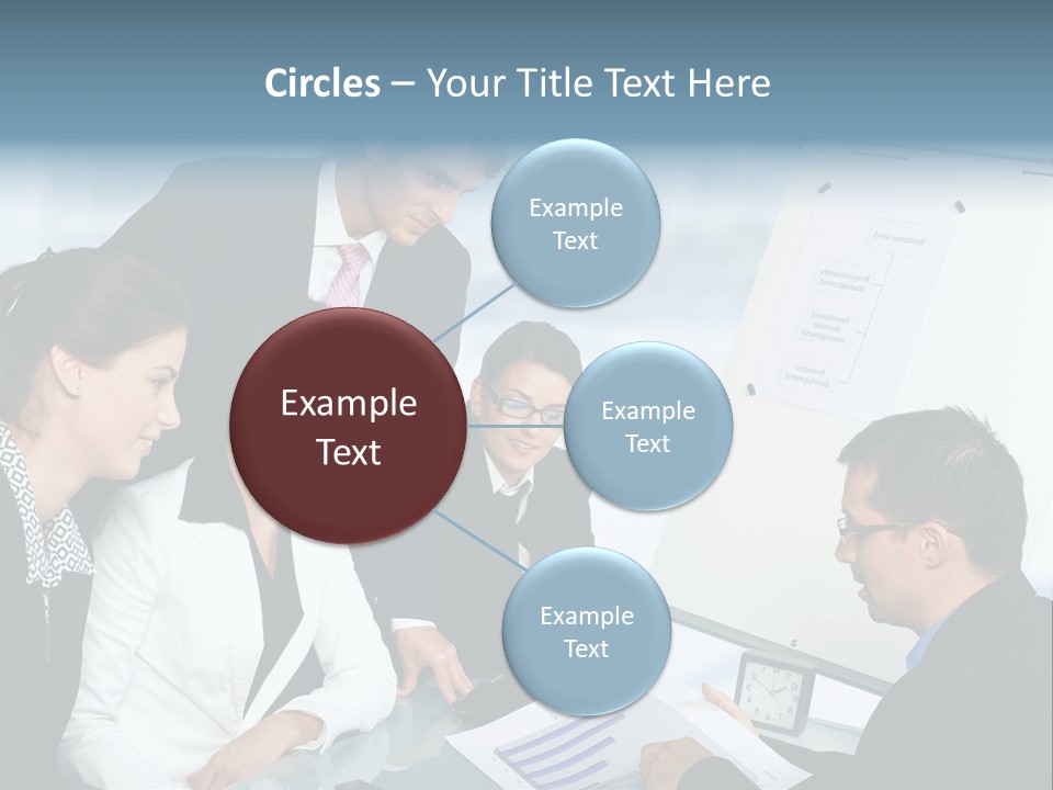 A Group Of Business People Looking At A Presentation PowerPoint Template