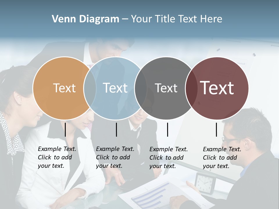 A Group Of Business People Looking At A Presentation PowerPoint Template
