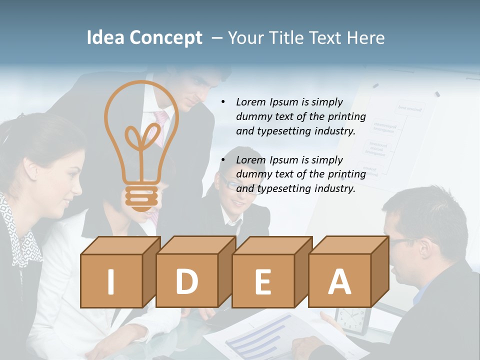 A Group Of Business People Looking At A Presentation PowerPoint Template