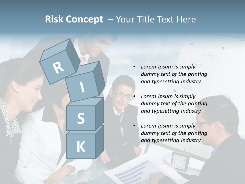 A Group Of Business People Looking At A Presentation PowerPoint Template