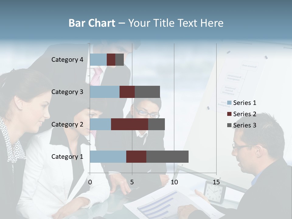 A Group Of Business People Looking At A Presentation PowerPoint Template