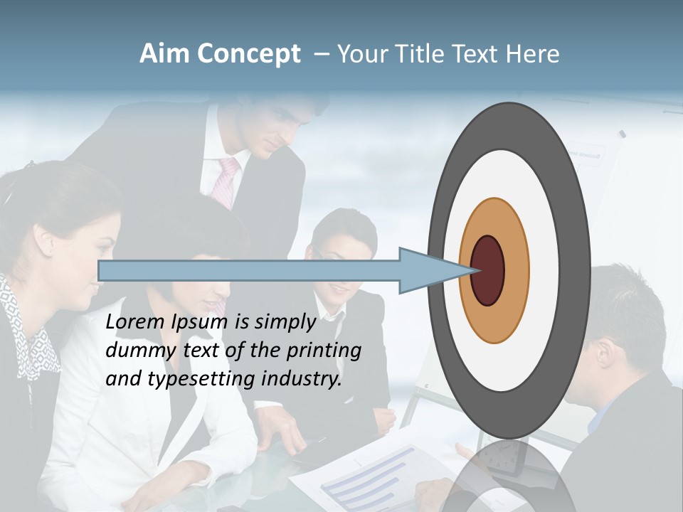 A Group Of Business People Looking At A Presentation PowerPoint Template