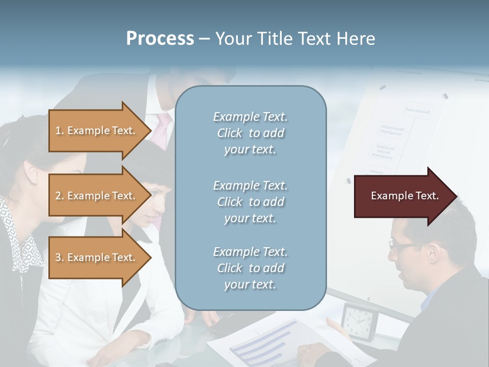 A Group Of Business People Looking At A Presentation PowerPoint Template