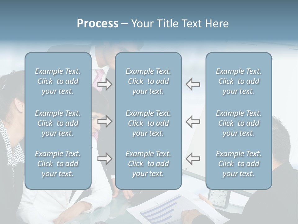 A Group Of Business People Looking At A Presentation PowerPoint Template