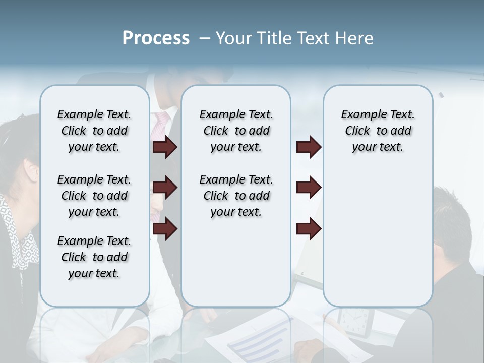 A Group Of Business People Looking At A Presentation PowerPoint Template