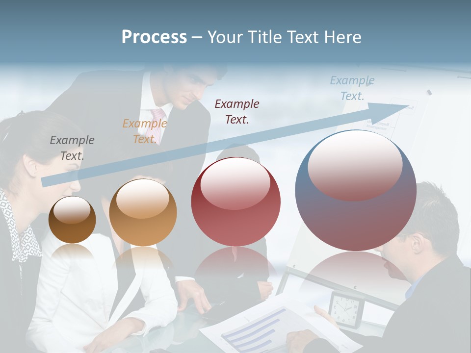 A Group Of Business People Looking At A Presentation PowerPoint Template