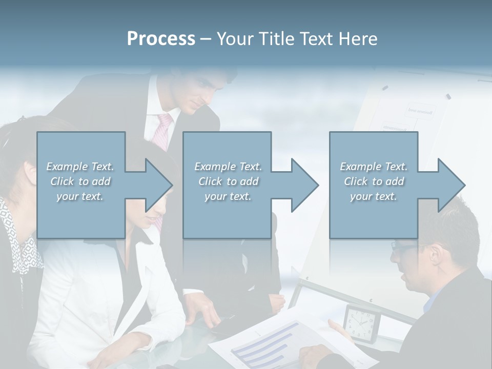 A Group Of Business People Looking At A Presentation PowerPoint Template