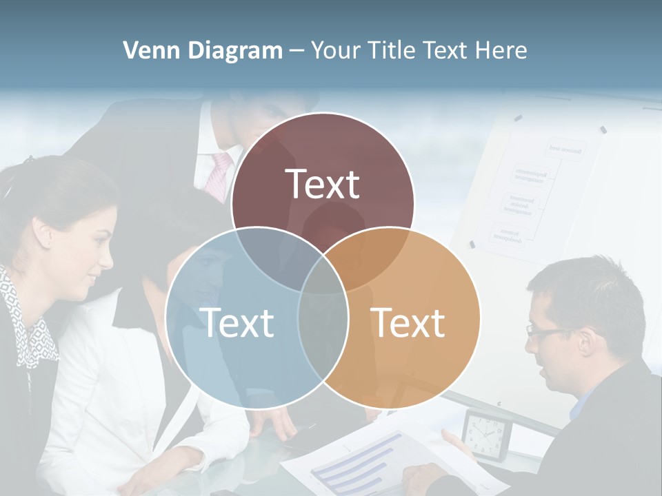 A Group Of Business People Looking At A Presentation PowerPoint Template