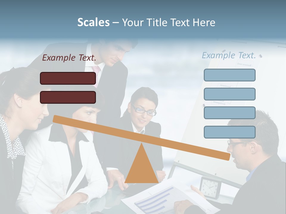 A Group Of Business People Looking At A Presentation PowerPoint Template