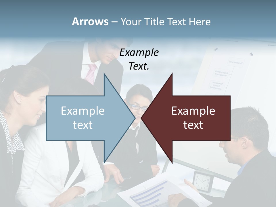 A Group Of Business People Looking At A Presentation PowerPoint Template