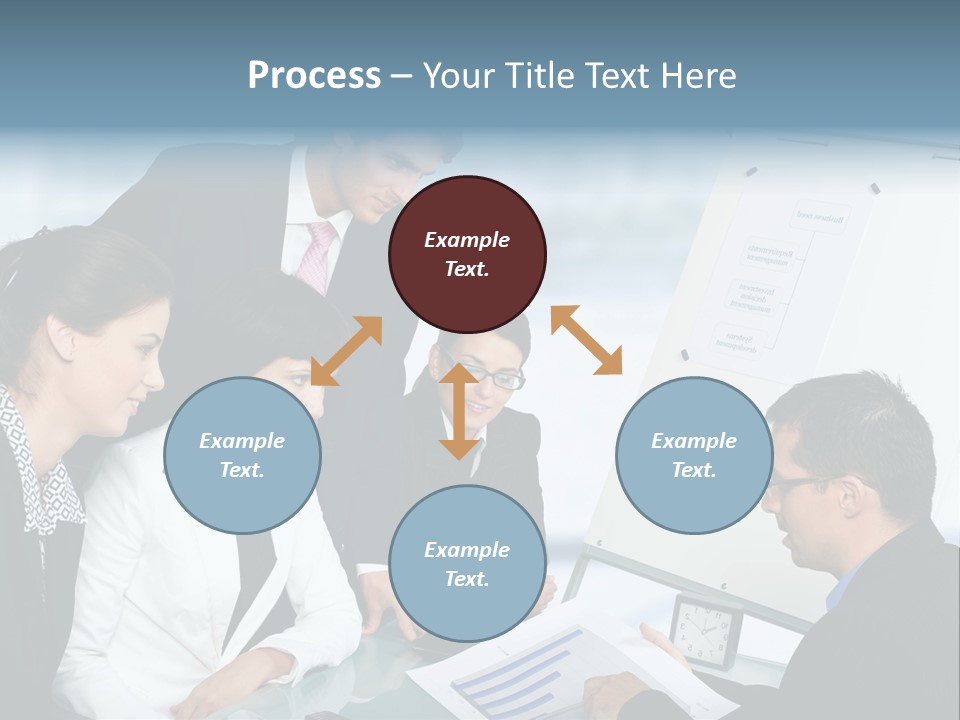 A Group Of Business People Looking At A Presentation PowerPoint Template