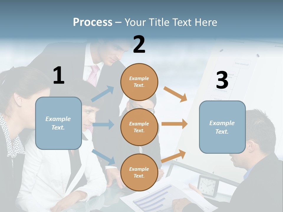A Group Of Business People Looking At A Presentation PowerPoint Template