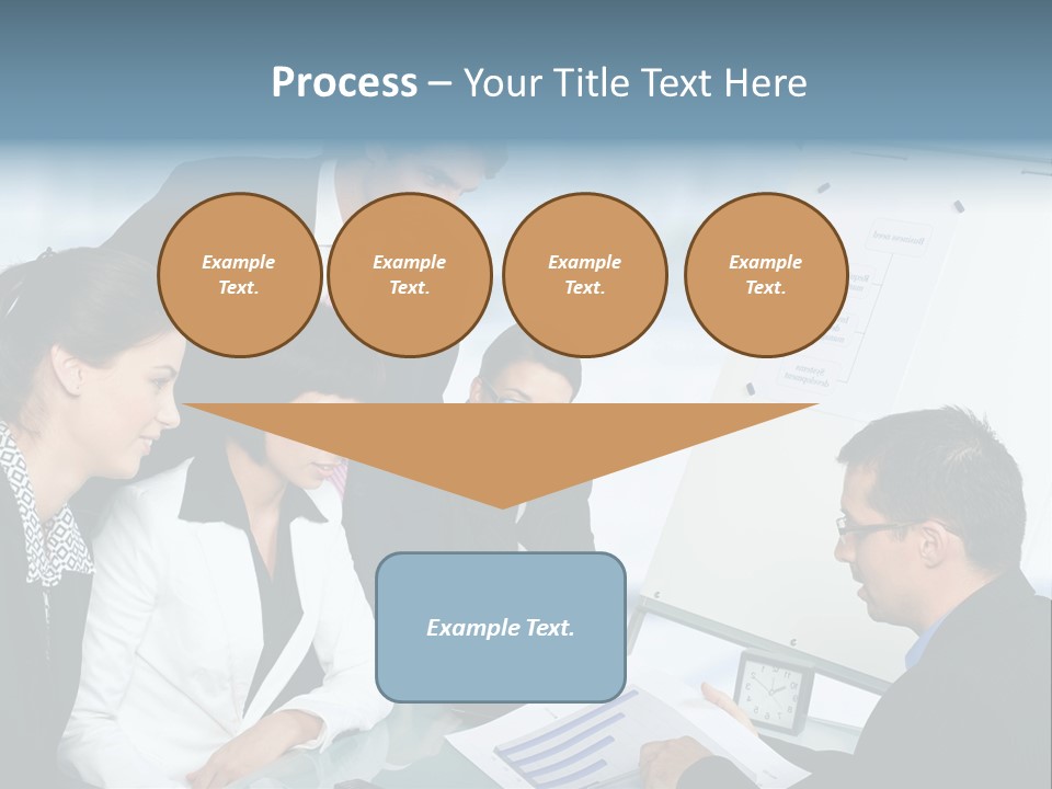 A Group Of Business People Looking At A Presentation PowerPoint Template