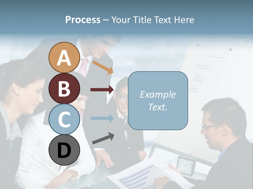 A Group Of Business People Looking At A Presentation PowerPoint Template