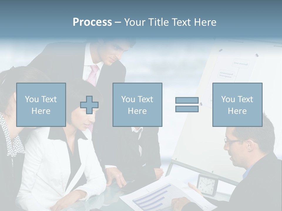 A Group Of Business People Looking At A Presentation PowerPoint Template