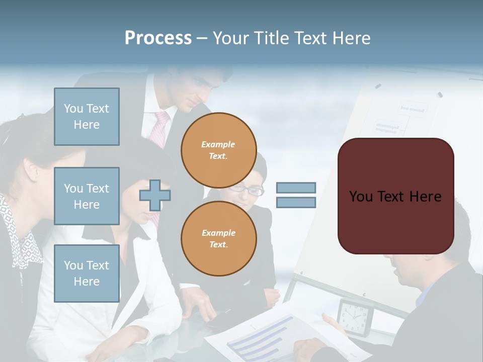 A Group Of Business People Looking At A Presentation PowerPoint Template