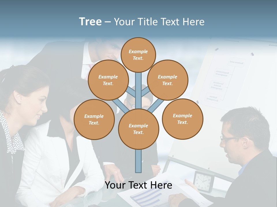 A Group Of Business People Looking At A Presentation PowerPoint Template