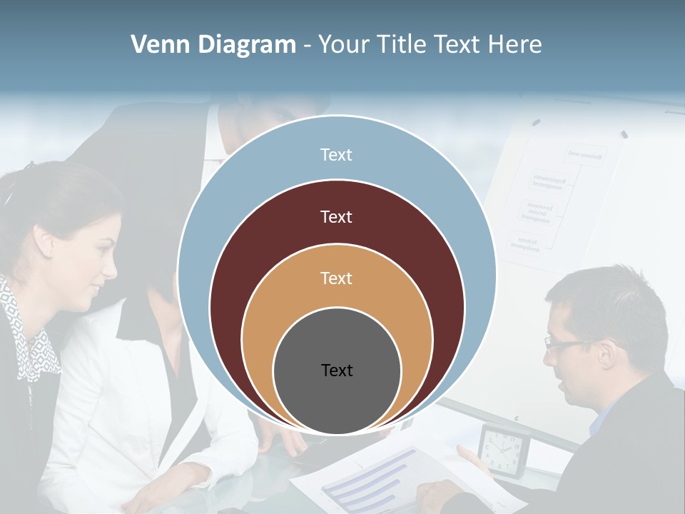 A Group Of Business People Looking At A Presentation PowerPoint Template