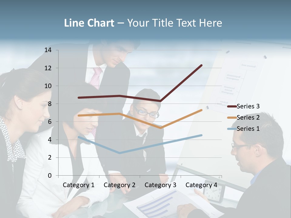 A Group Of Business People Looking At A Presentation PowerPoint Template