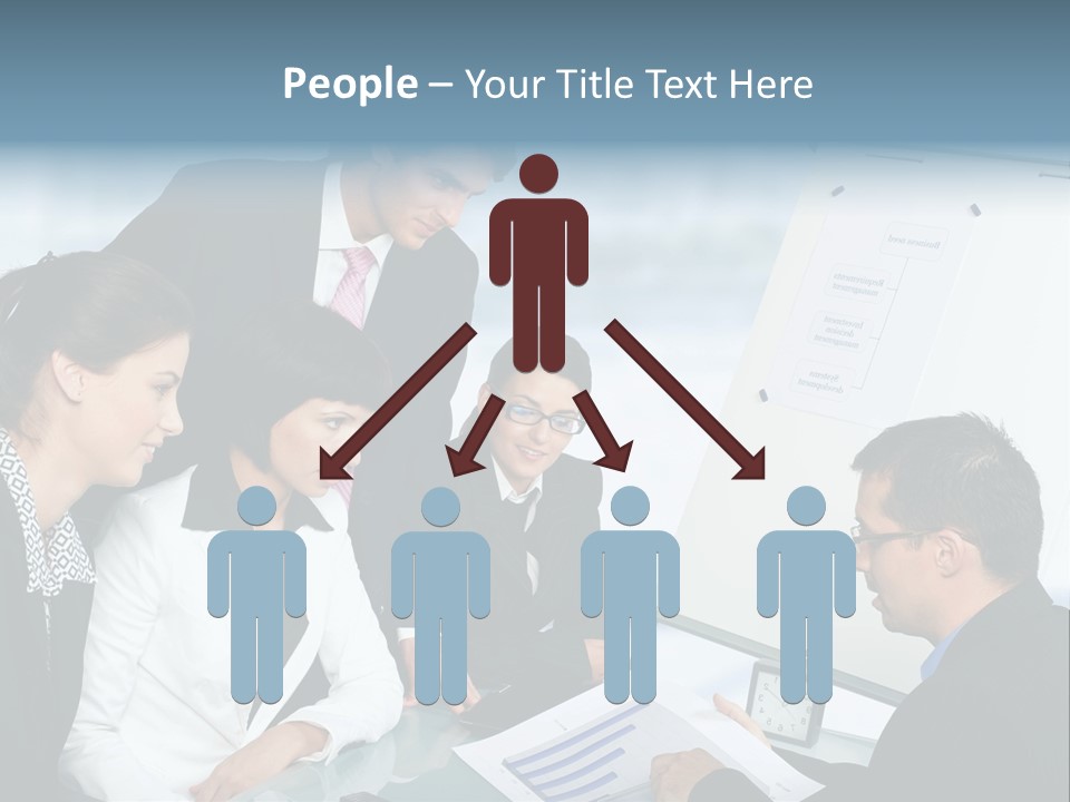 A Group Of Business People Looking At A Presentation PowerPoint Template