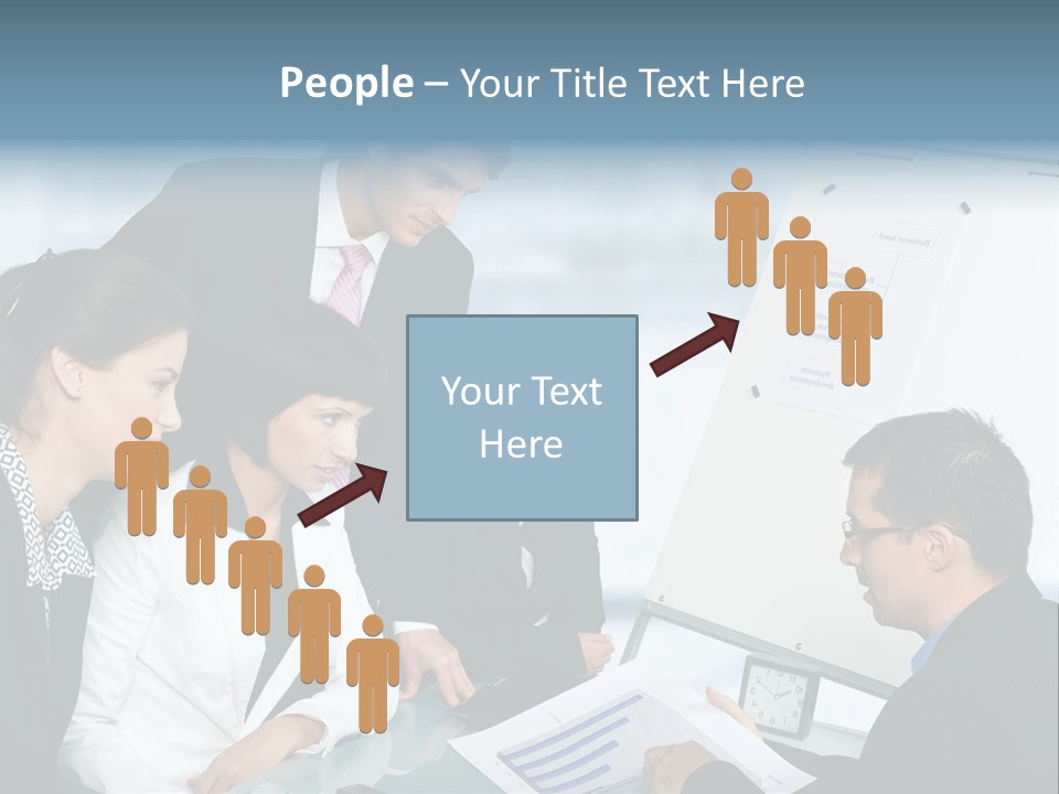 A Group Of Business People Looking At A Presentation PowerPoint Template