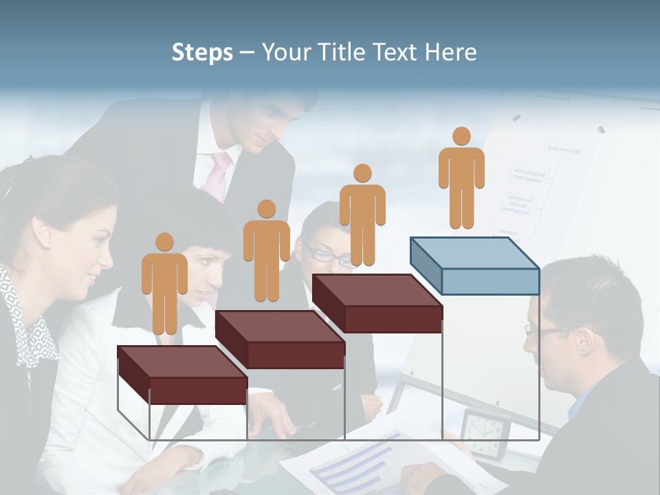 A Group Of Business People Looking At A Presentation PowerPoint Template
