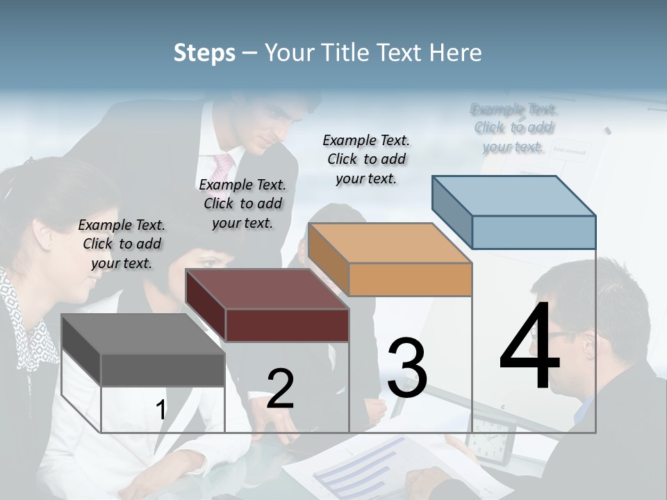 A Group Of Business People Looking At A Presentation PowerPoint Template