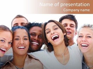 A Group Of People Are Smiling For The Camera PowerPoint Template