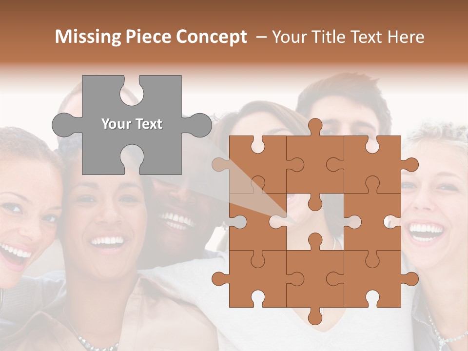 A Group Of People Are Smiling For The Camera PowerPoint Template