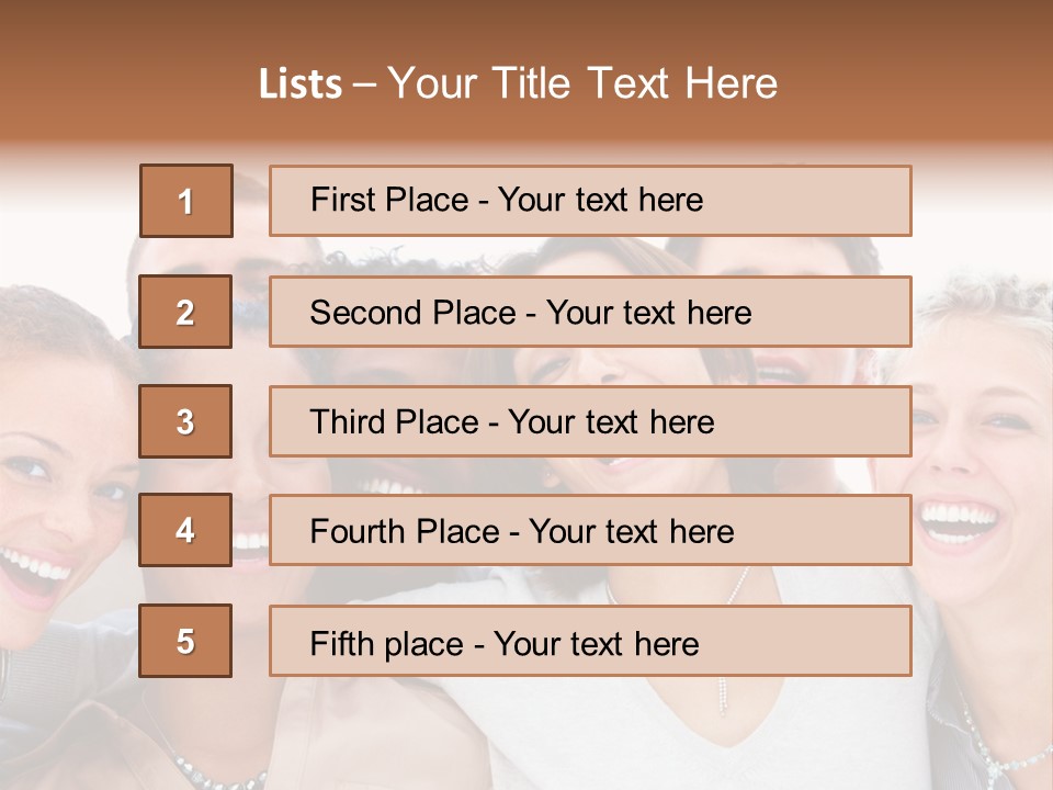 A Group Of People Are Smiling For The Camera PowerPoint Template