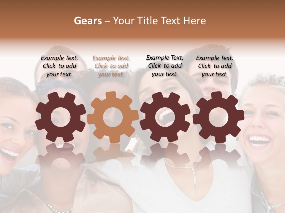 A Group Of People Are Smiling For The Camera PowerPoint Template