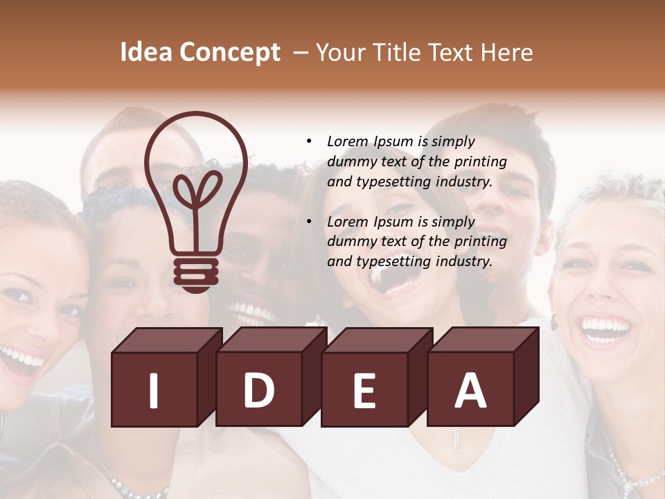 A Group Of People Are Smiling For The Camera PowerPoint Template