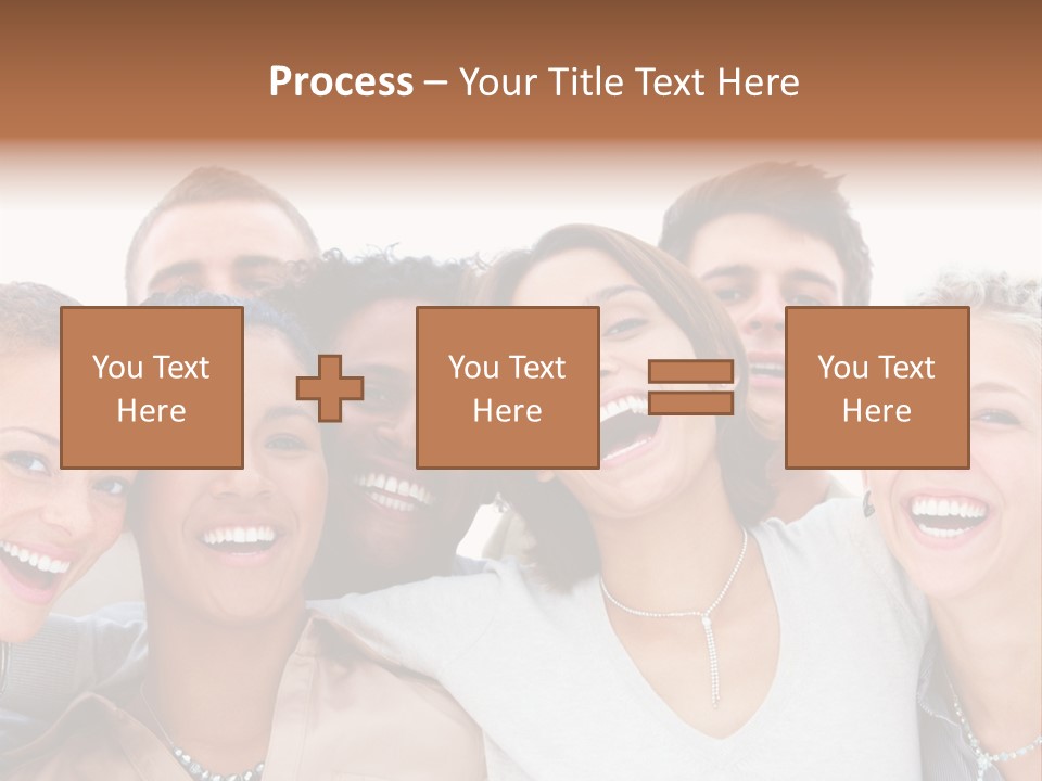 A Group Of People Are Smiling For The Camera PowerPoint Template