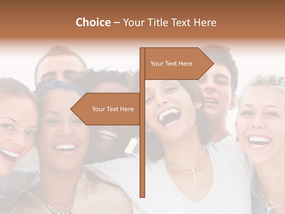 A Group Of People Are Smiling For The Camera PowerPoint Template