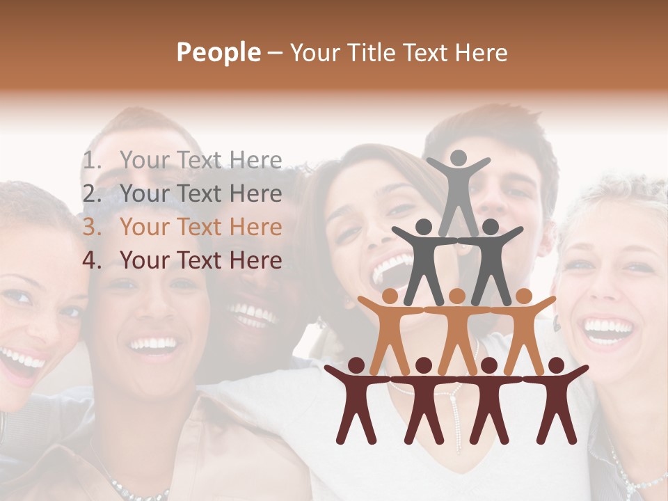 A Group Of People Are Smiling For The Camera PowerPoint Template