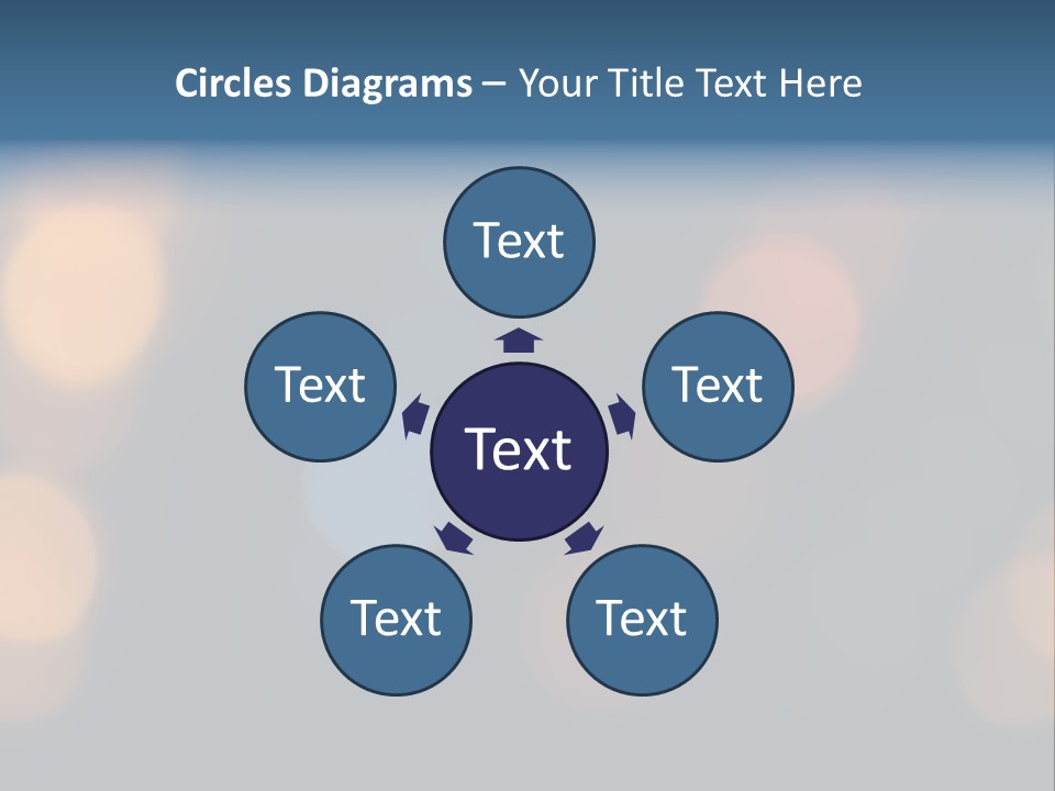 A Blurry Image Of Lights On A Dark Background PowerPoint Template