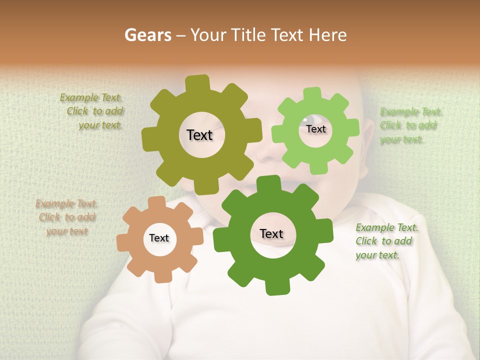 A Smiling Baby Laying On A Green Blanket PowerPoint Template