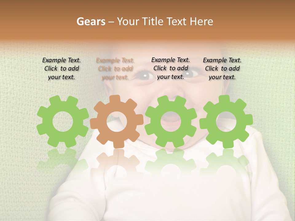 A Smiling Baby Laying On A Green Blanket PowerPoint Template