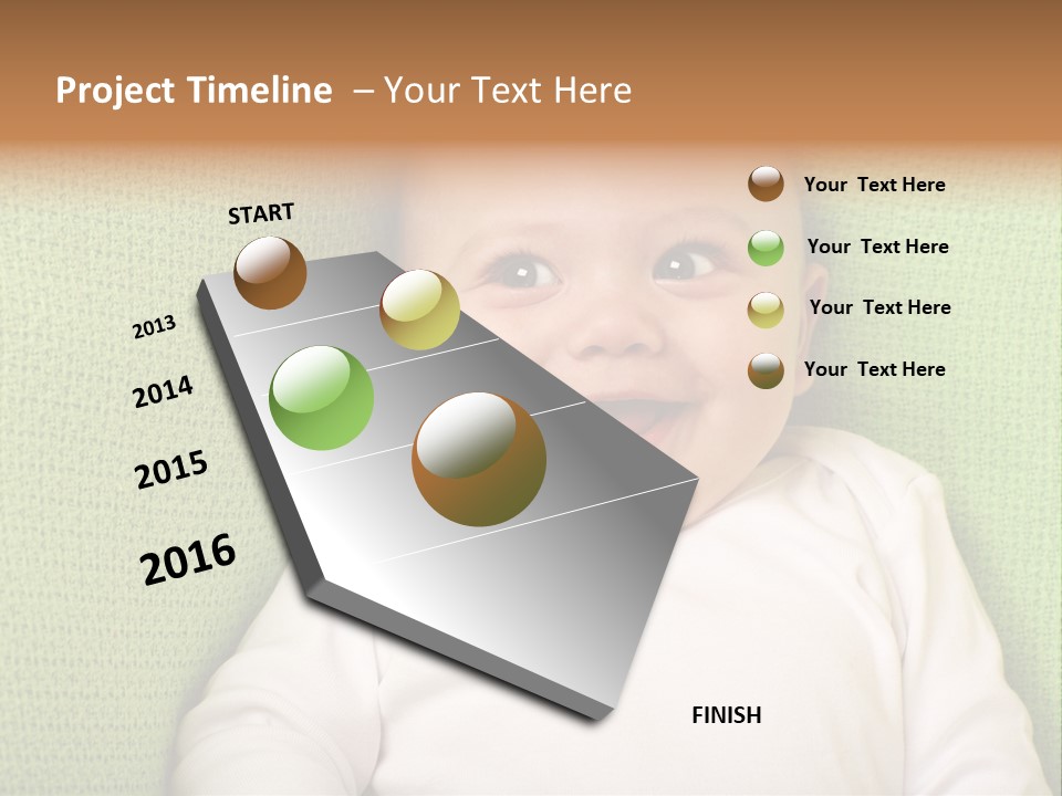 A Smiling Baby Laying On A Green Blanket PowerPoint Template