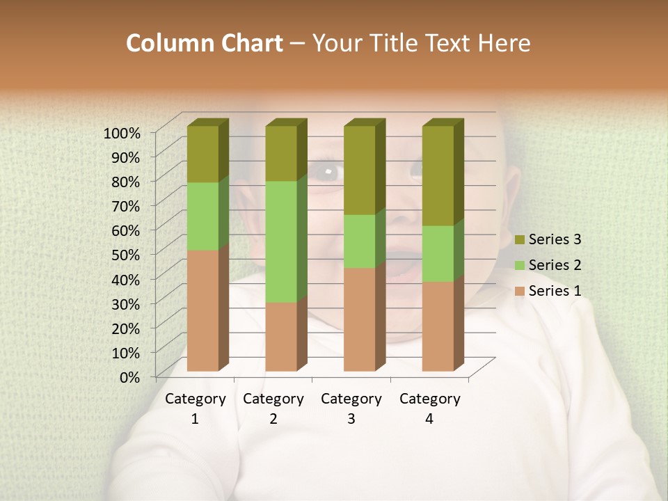 A Smiling Baby Laying On A Green Blanket PowerPoint Template