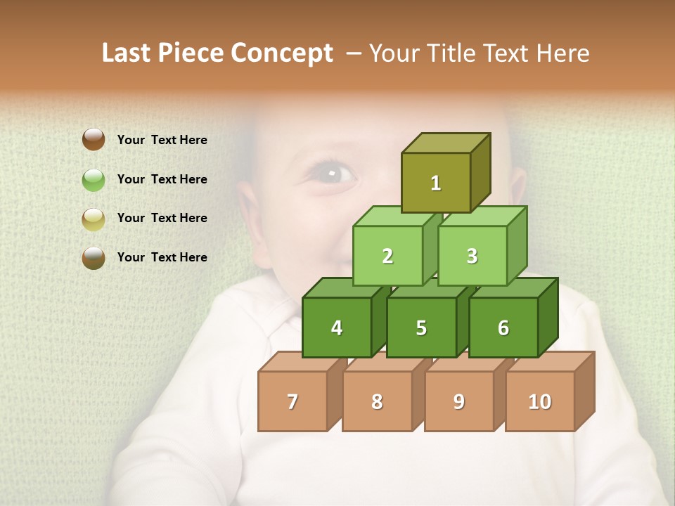 A Smiling Baby Laying On A Green Blanket PowerPoint Template