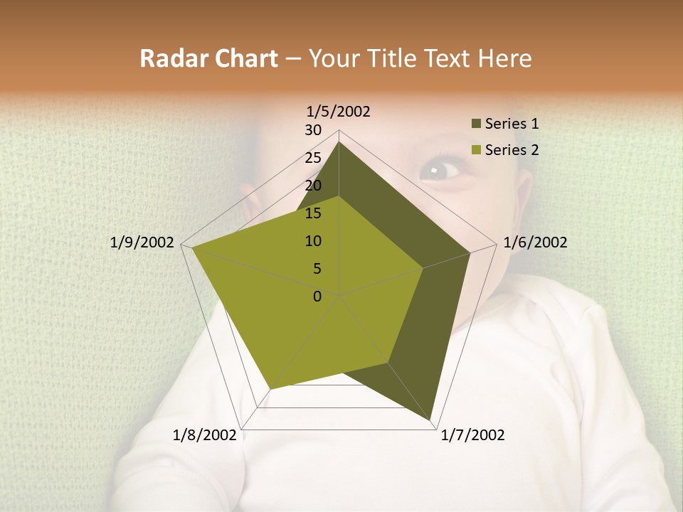 A Smiling Baby Laying On A Green Blanket PowerPoint Template