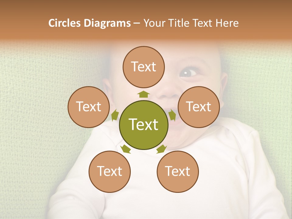 A Smiling Baby Laying On A Green Blanket PowerPoint Template