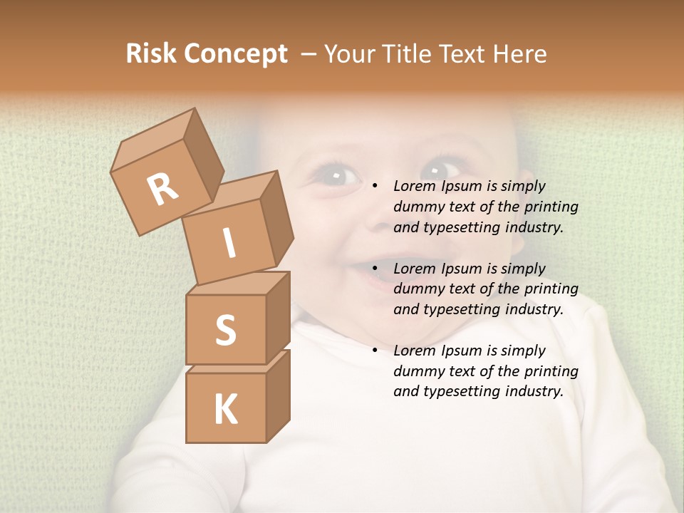 A Smiling Baby Laying On A Green Blanket PowerPoint Template