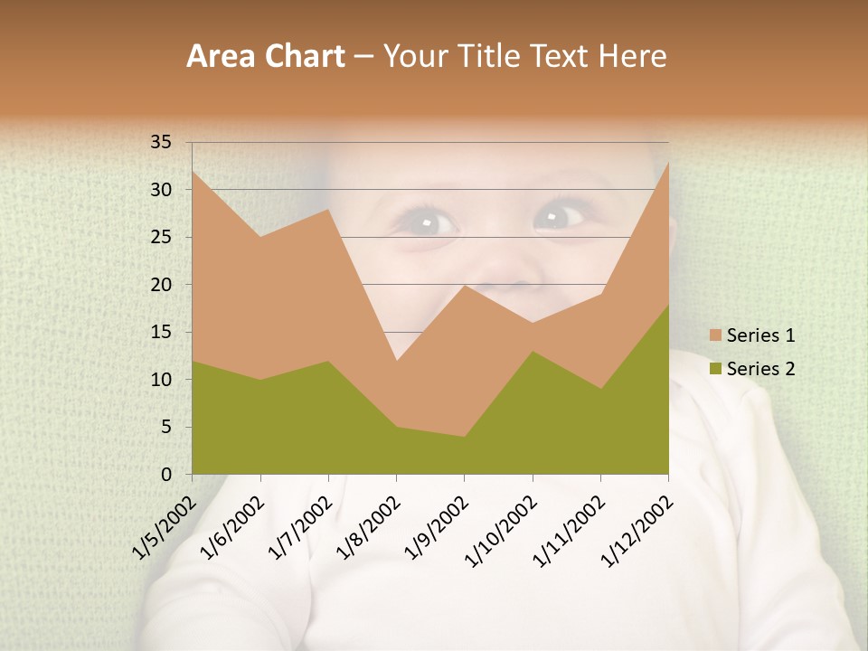 A Smiling Baby Laying On A Green Blanket PowerPoint Template