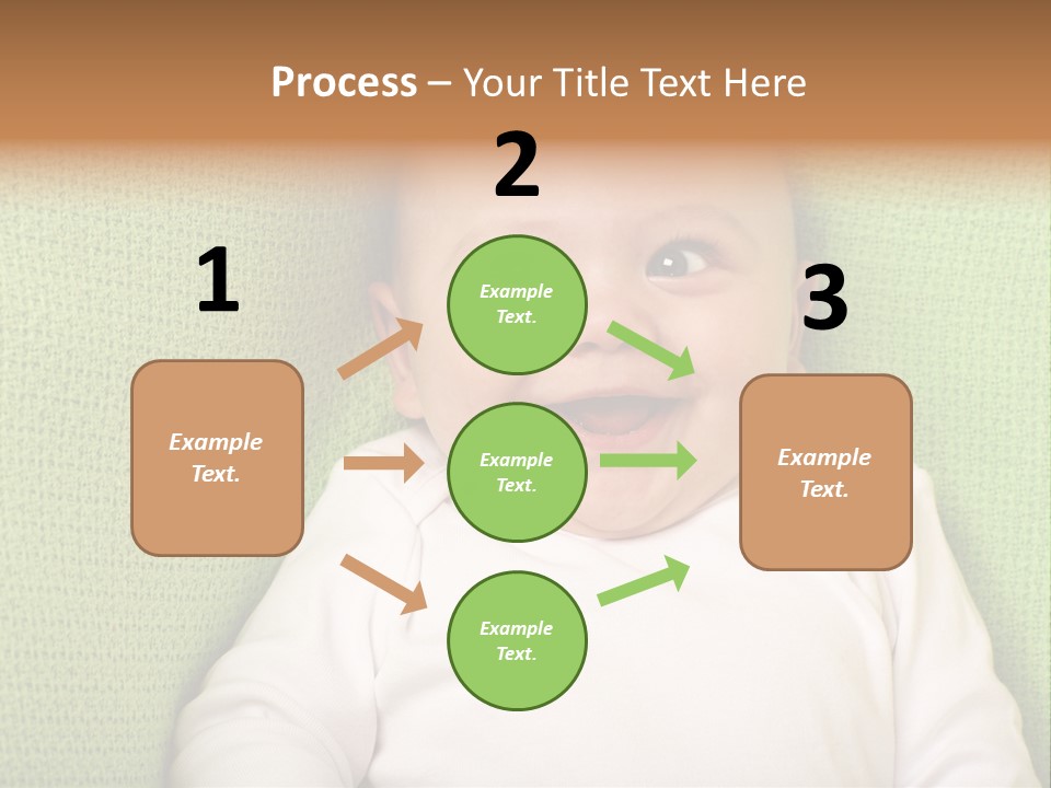 A Smiling Baby Laying On A Green Blanket PowerPoint Template