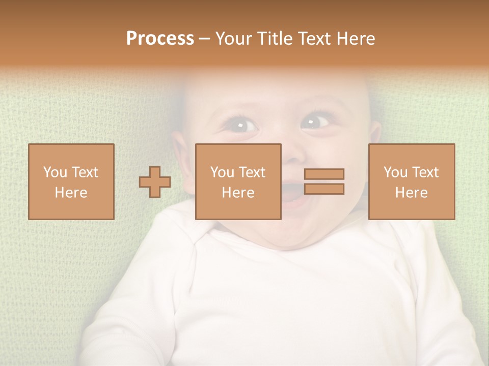 A Smiling Baby Laying On A Green Blanket PowerPoint Template