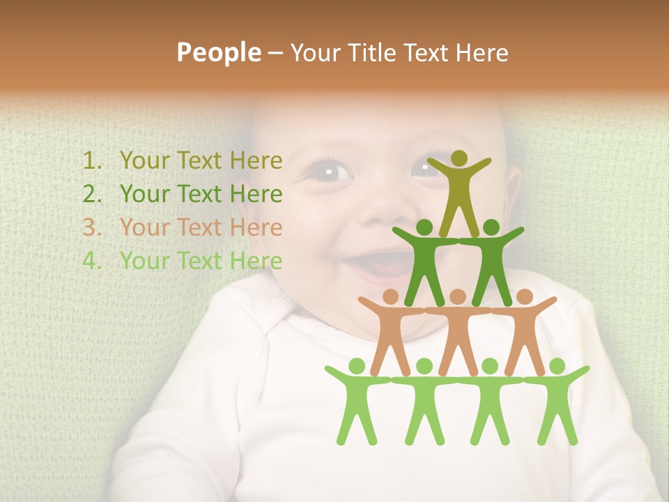 A Smiling Baby Laying On A Green Blanket PowerPoint Template